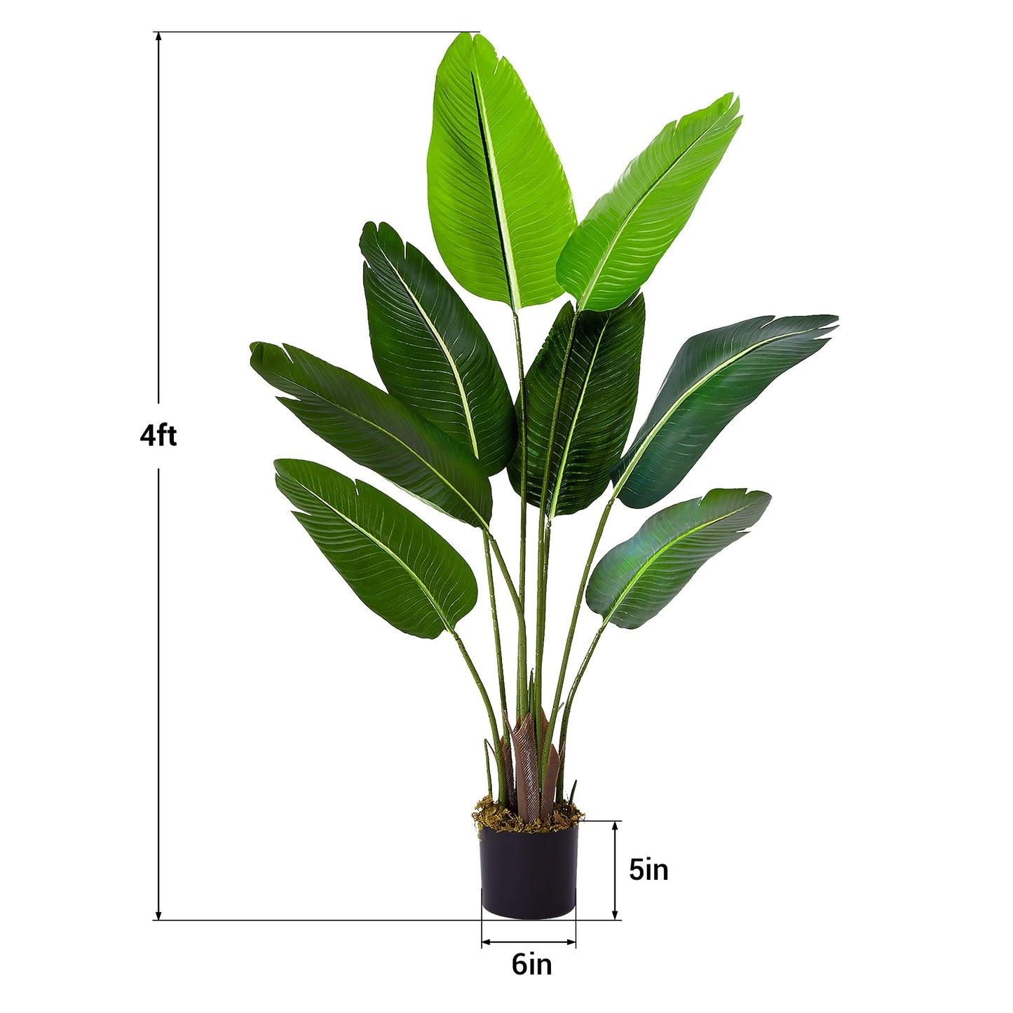ilitphke 4ft Artificial Bird of Paradise Tree – Faux Tropical Palm with Banana Leaves for Indoor and Outdoor Home or Office Decor
