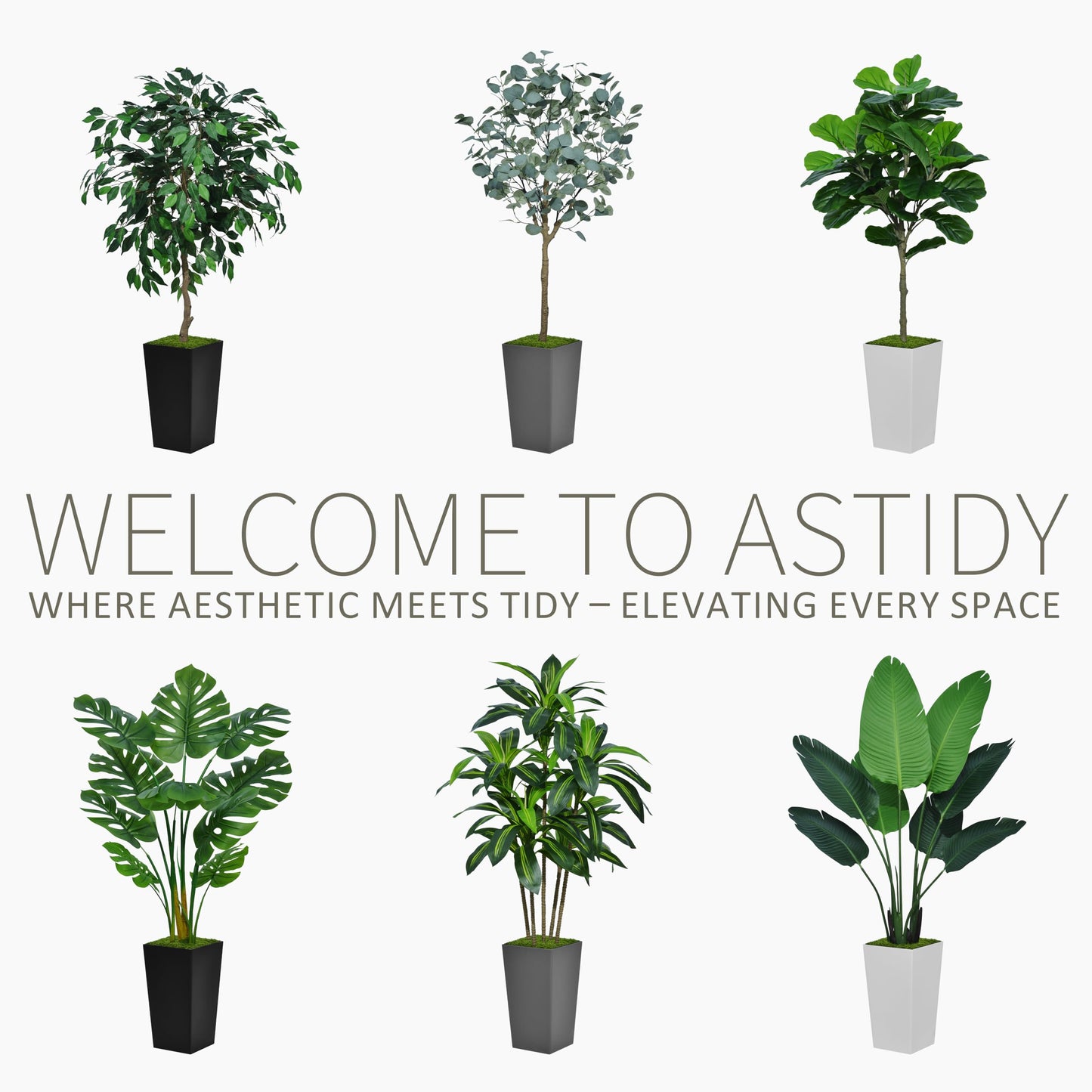 ASTIDY 5ft Artificial Bird of Paradise Plant – Faux Tropical Palm Tree with White Tall Planter for Indoor Home and Office Decor