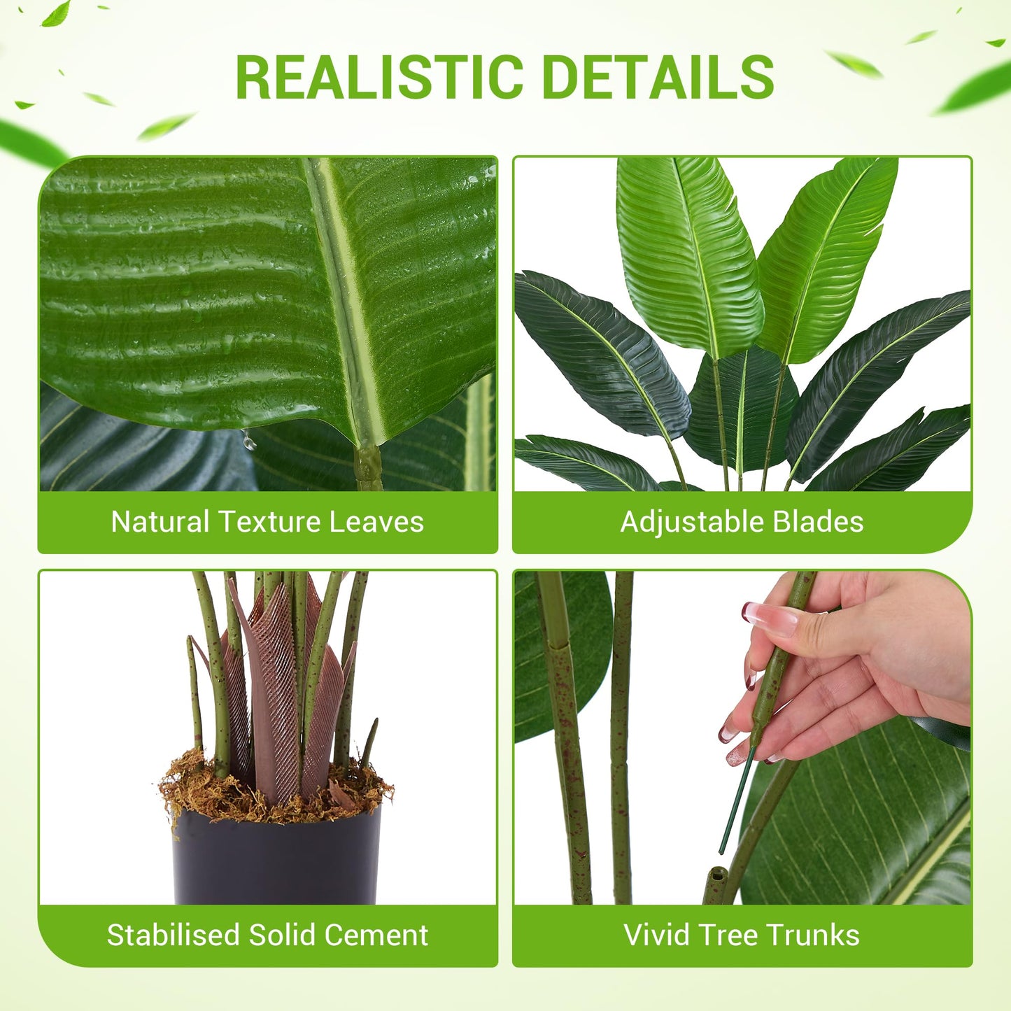 ilitphke 4ft Artificial Bird of Paradise Tree – Faux Tropical Palm with Banana Leaves for Indoor and Outdoor Home or Office Decor